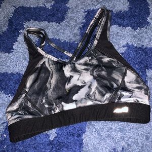 AVIA BLACK MARBLE SPORTS BRA